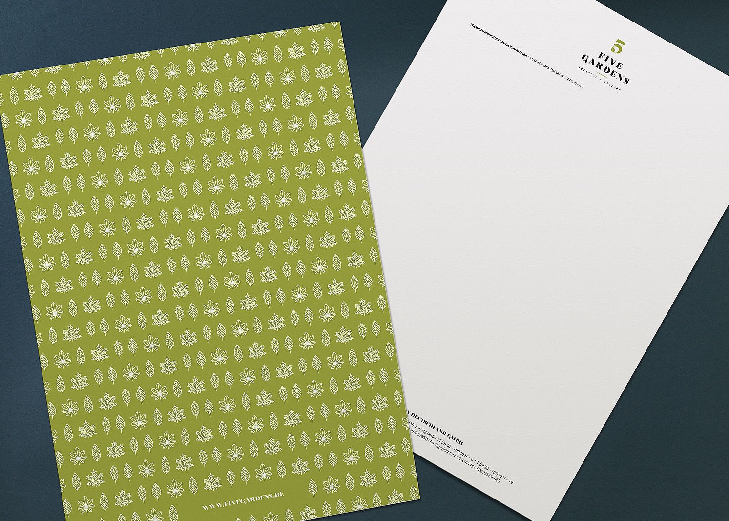 five gardens  visitenkarte detail