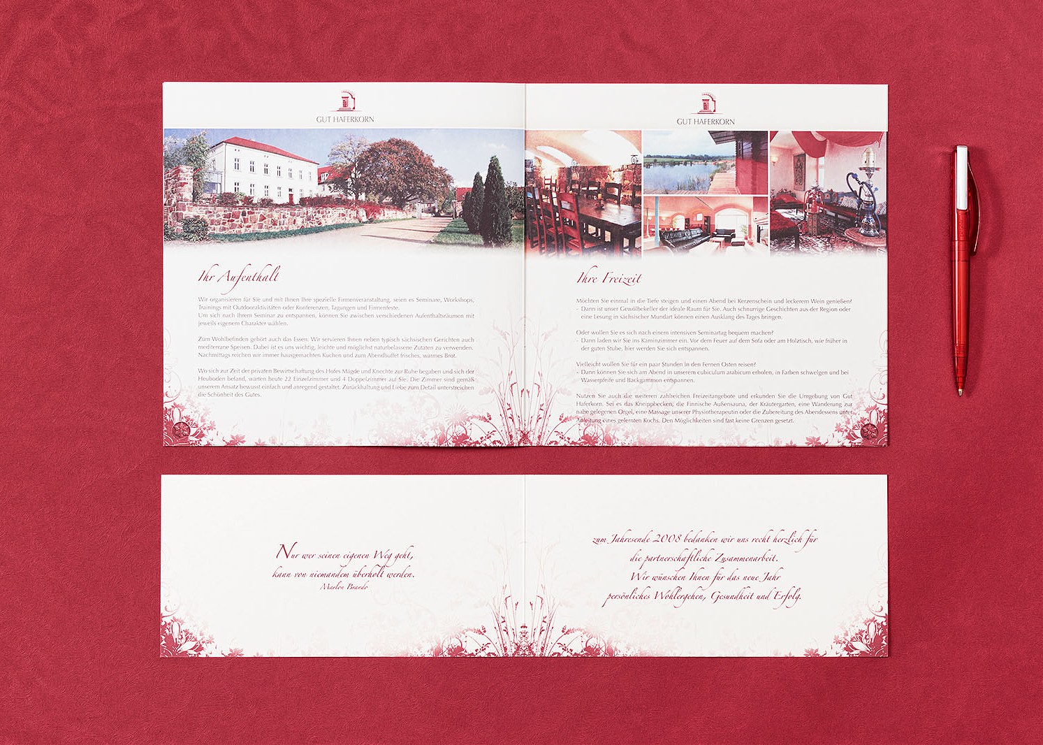 Gut Haferkorn Broschure + Einladung