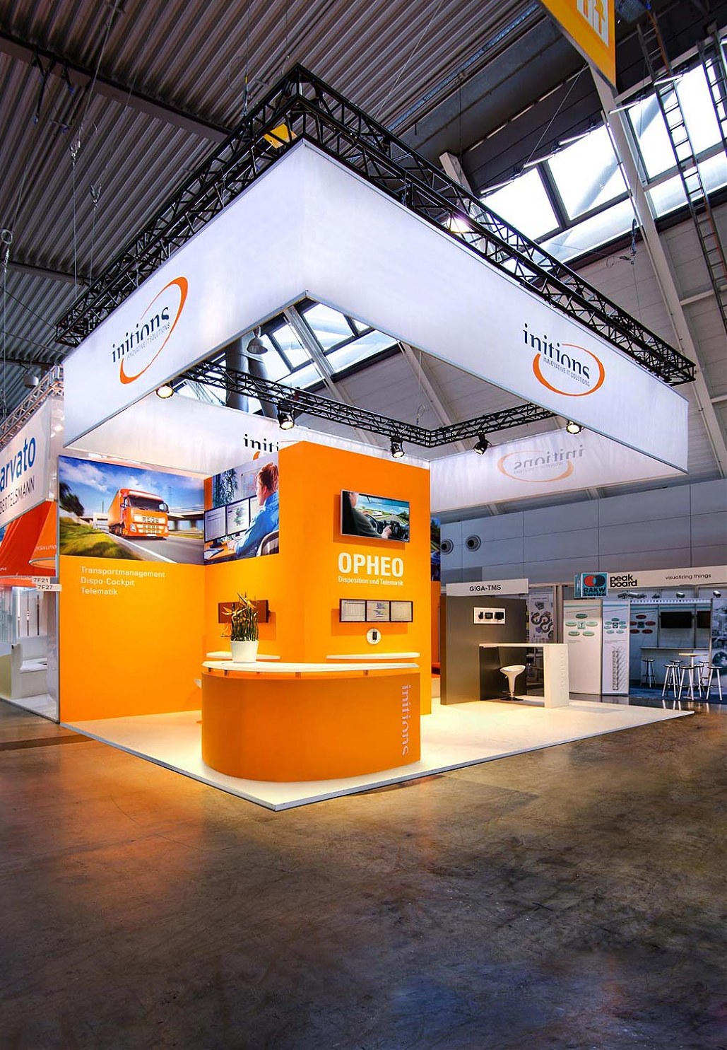 Logimat 2015, Messestand initions, initions Ag, Messedesign Orange