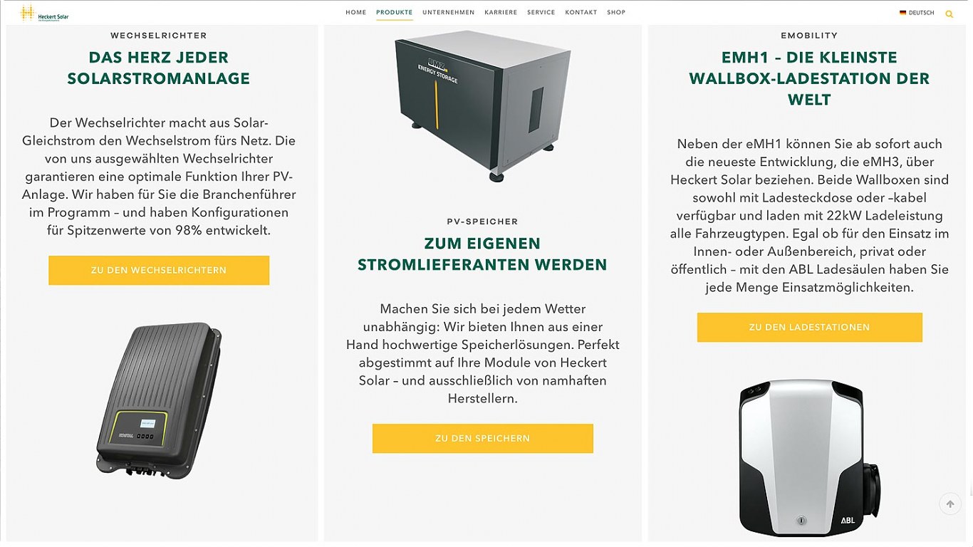 heckert solar web produktdetails