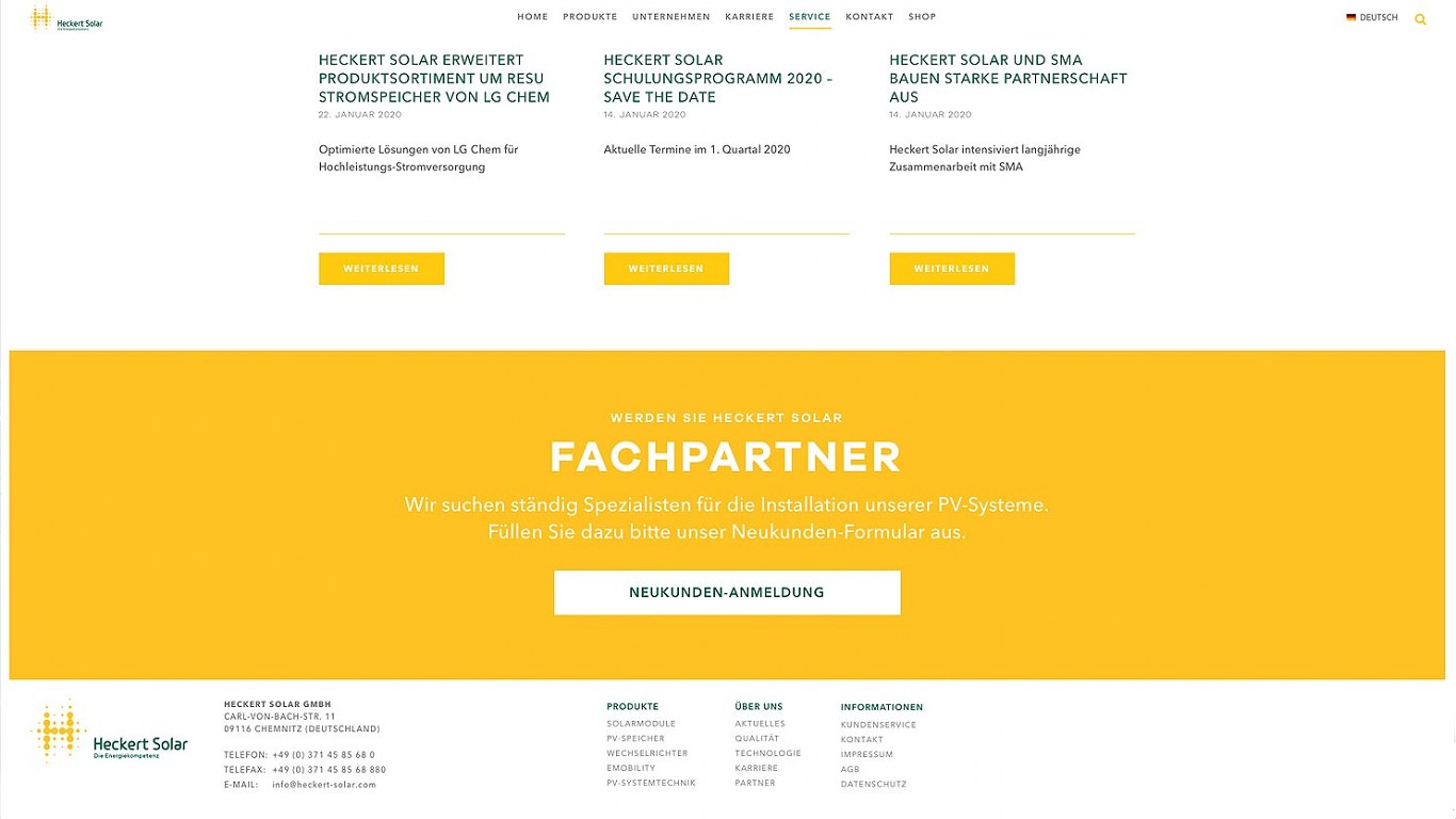 heckert solar web service