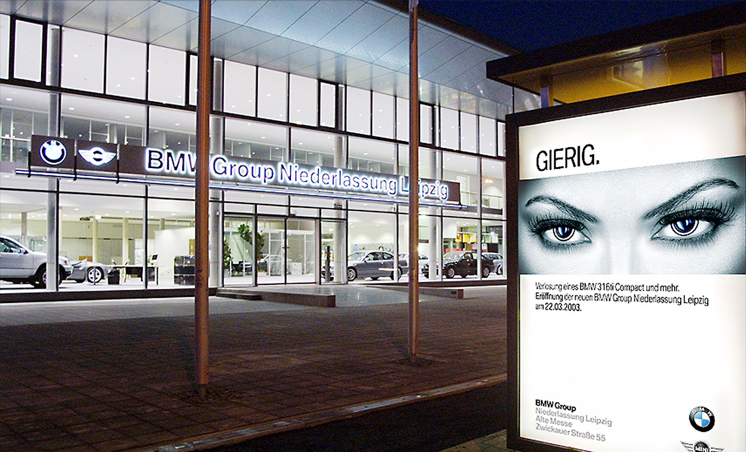 bmw werbeplakat haltestelle