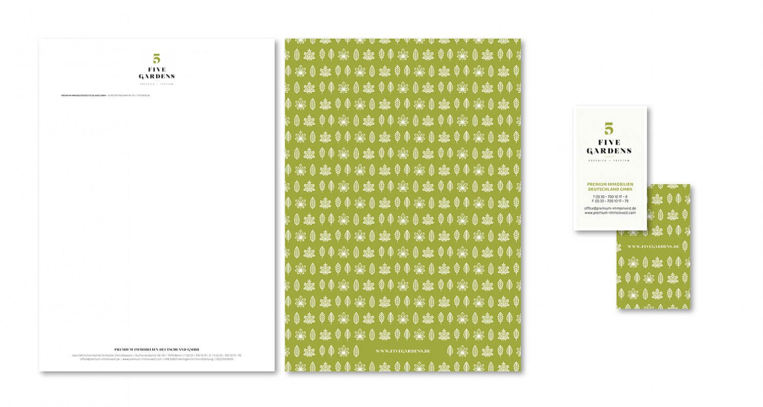 five gardens visitenkarte