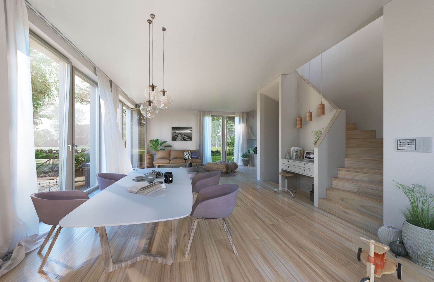 french garden visualisierung esstisch